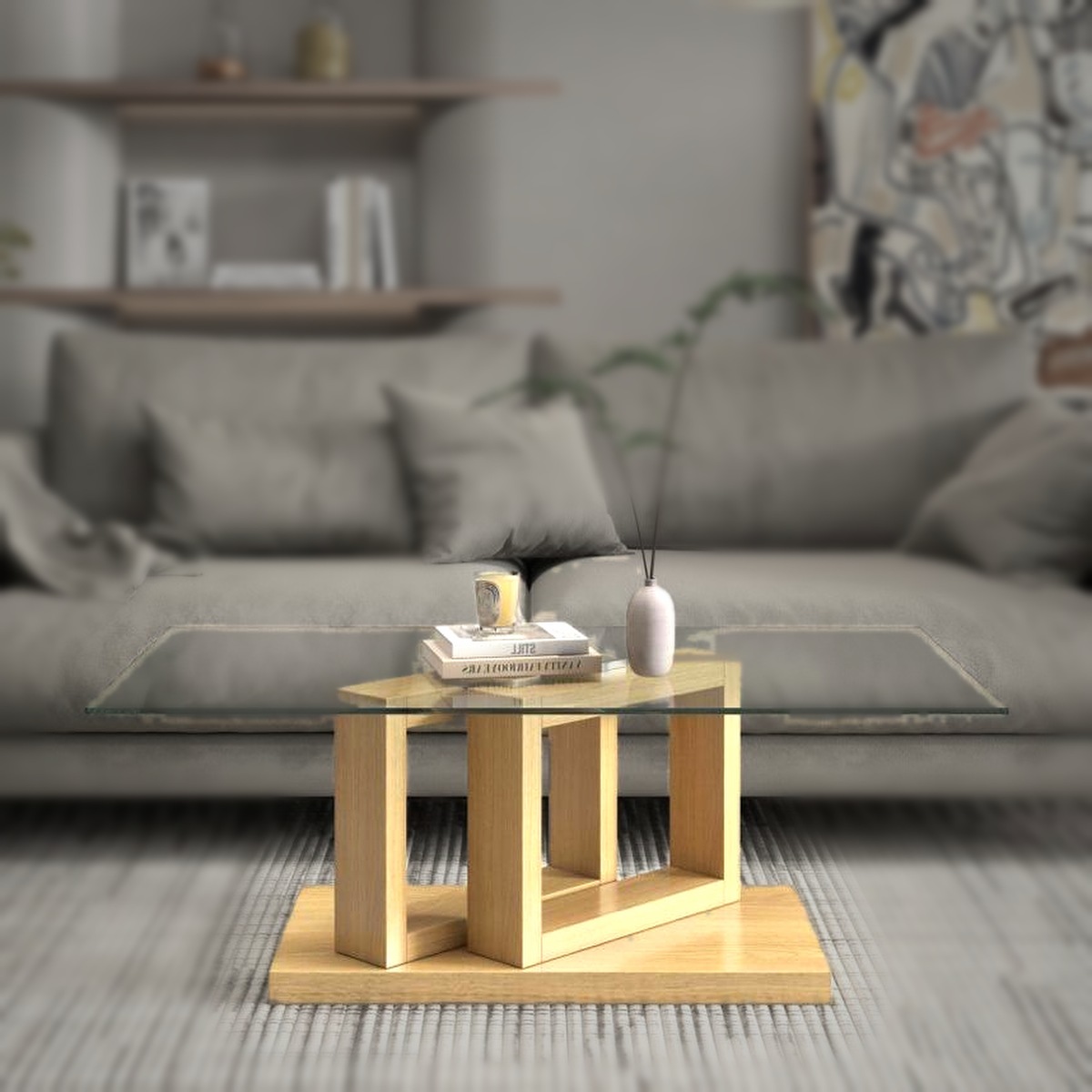 Mesa de Centro Compacta de Madera