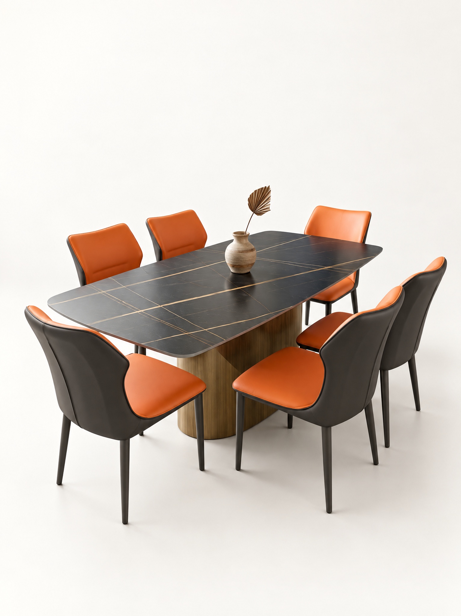 Juego de Comedor Rectangular con Sillas Bicolor